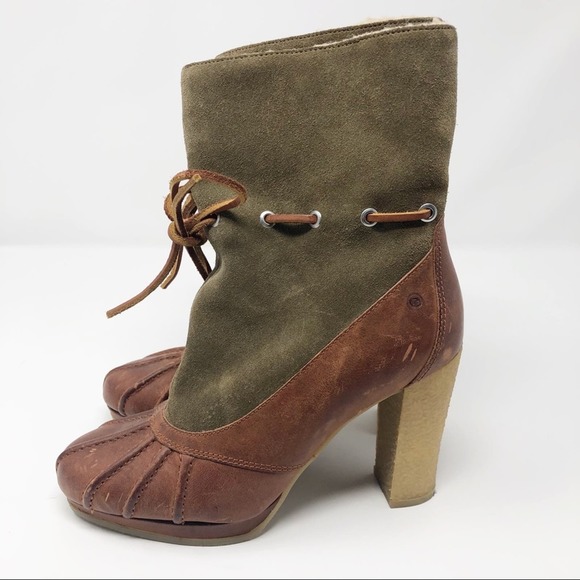 Rockport courtlyn duck bootie toffee olive 5.5 - Picture 2 of 7